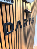 Darts Wanddeko Schriftzug – Space Style Design – 3D Deko – Geschenk für Dartspieler