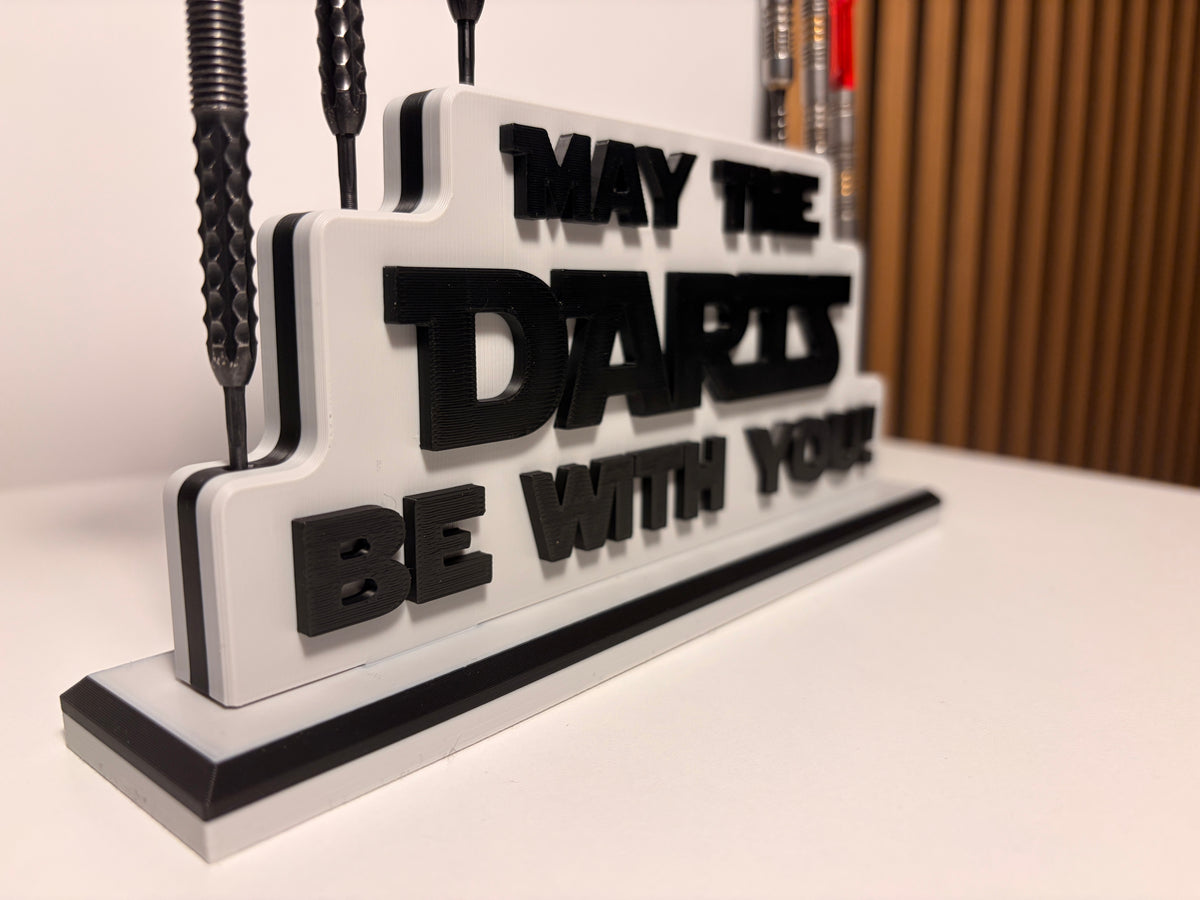 Space Dartständer für 9 Darts – „May the Darts be with you“ – Dart Halter Geschenk für Dartspieler &  Fans