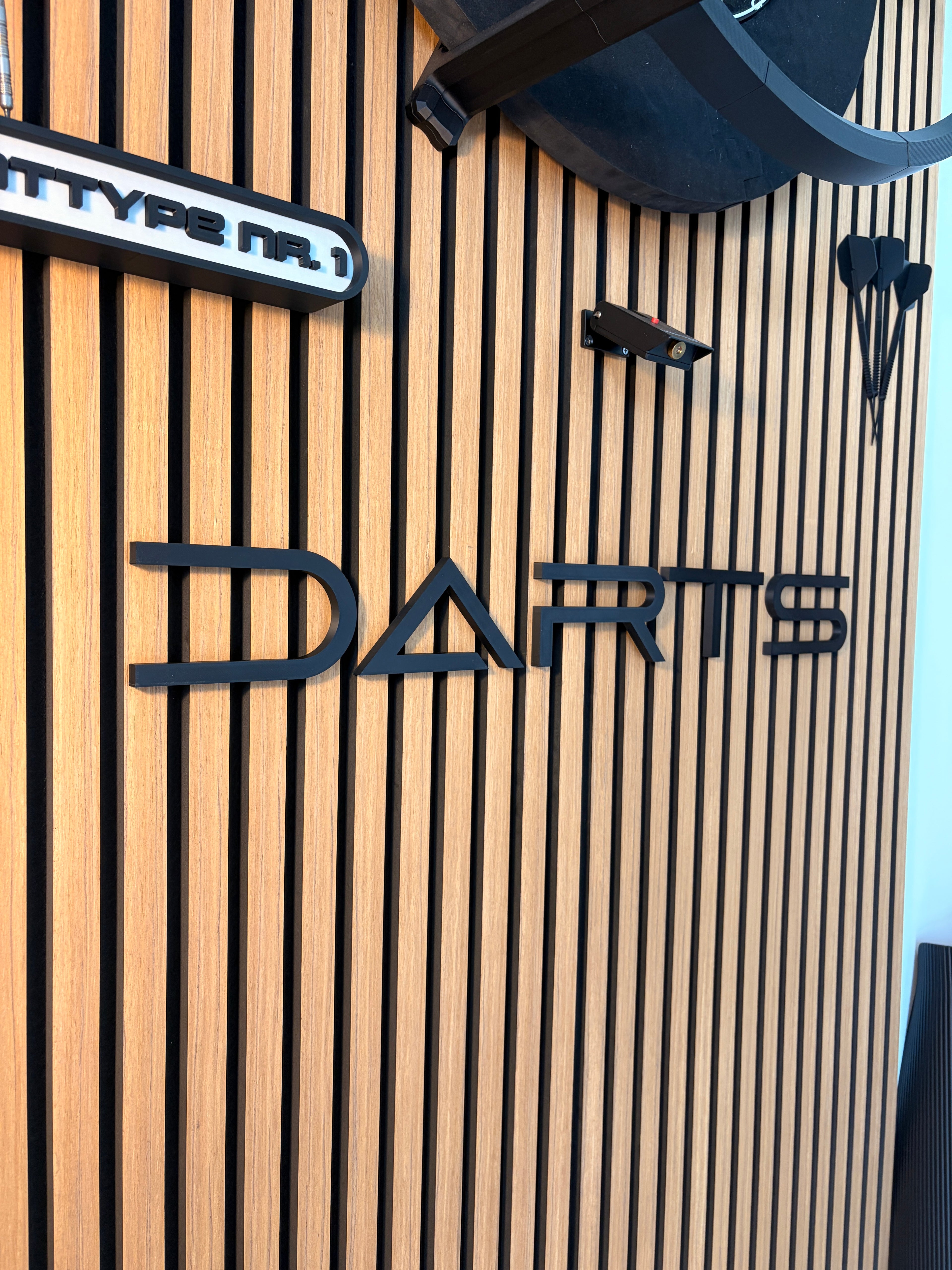 DARTS 3D Schriftzug Abnes Style – Personalisierte Wanddeko für dein Dartboard