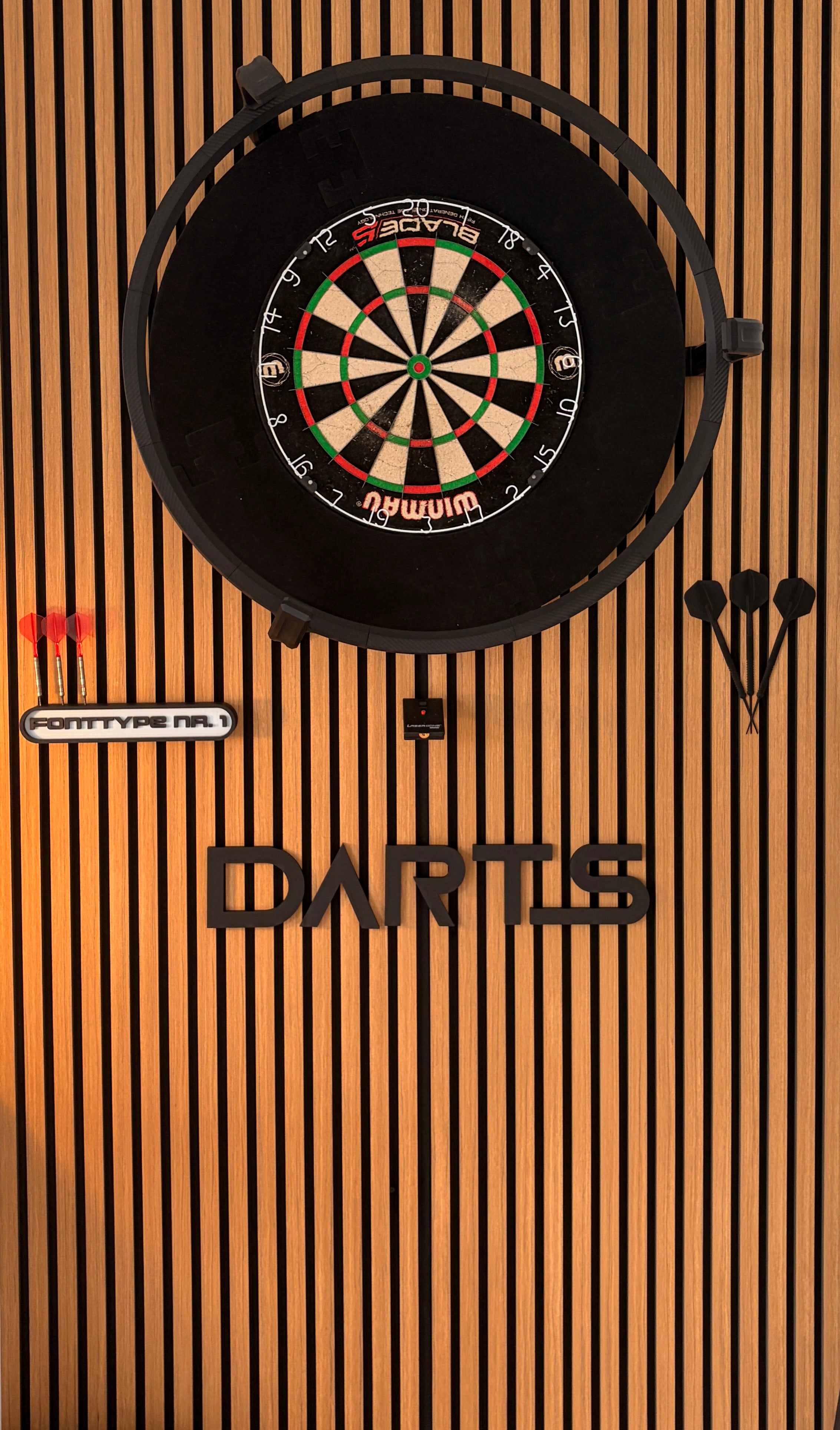 DARTS 3D Schriftzug Squid Style – Personalisierte Wanddeko für dein Dartboard