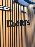 DARTS 3D Schriftzug Hunters-k-Pop Style – Personalisierte Wanddeko für dein Dartboard