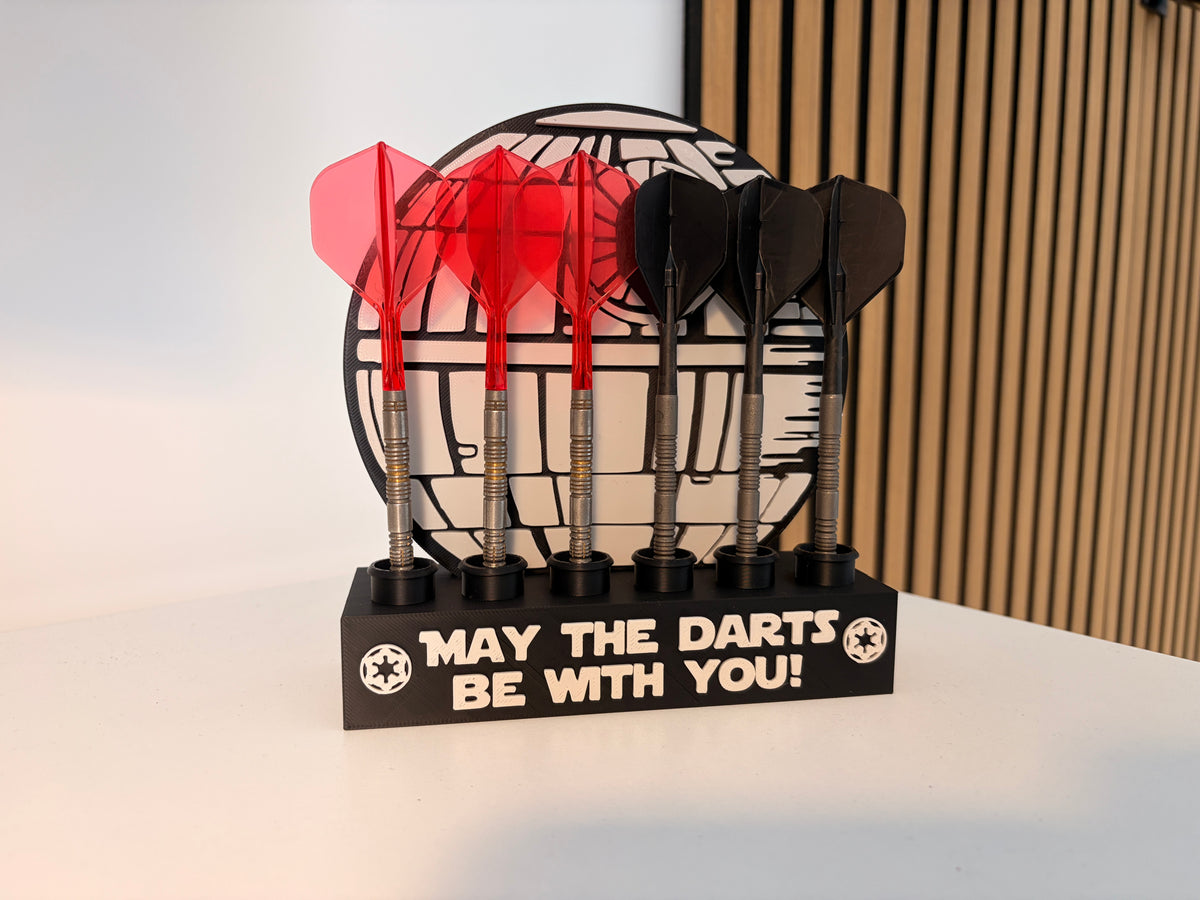 Todesstern Space Dartständer für 6 Darts – „May the Darts be with you“ – Dart Halter Geschenk für Dartspieler &  Fans