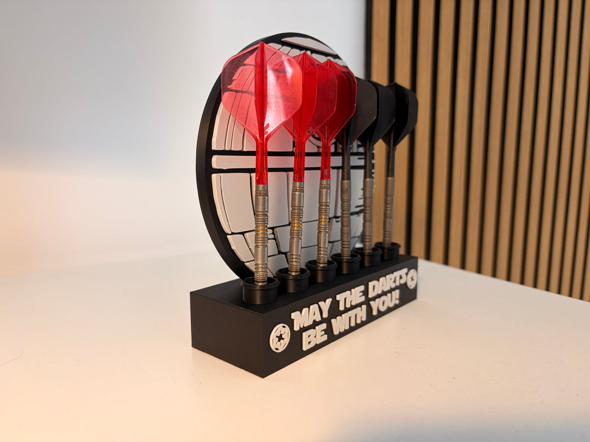 Todesstern Space Dartständer für 6 Darts – „May the Darts be with you“ – Dart Halter Geschenk für Dartspieler &  Fans
