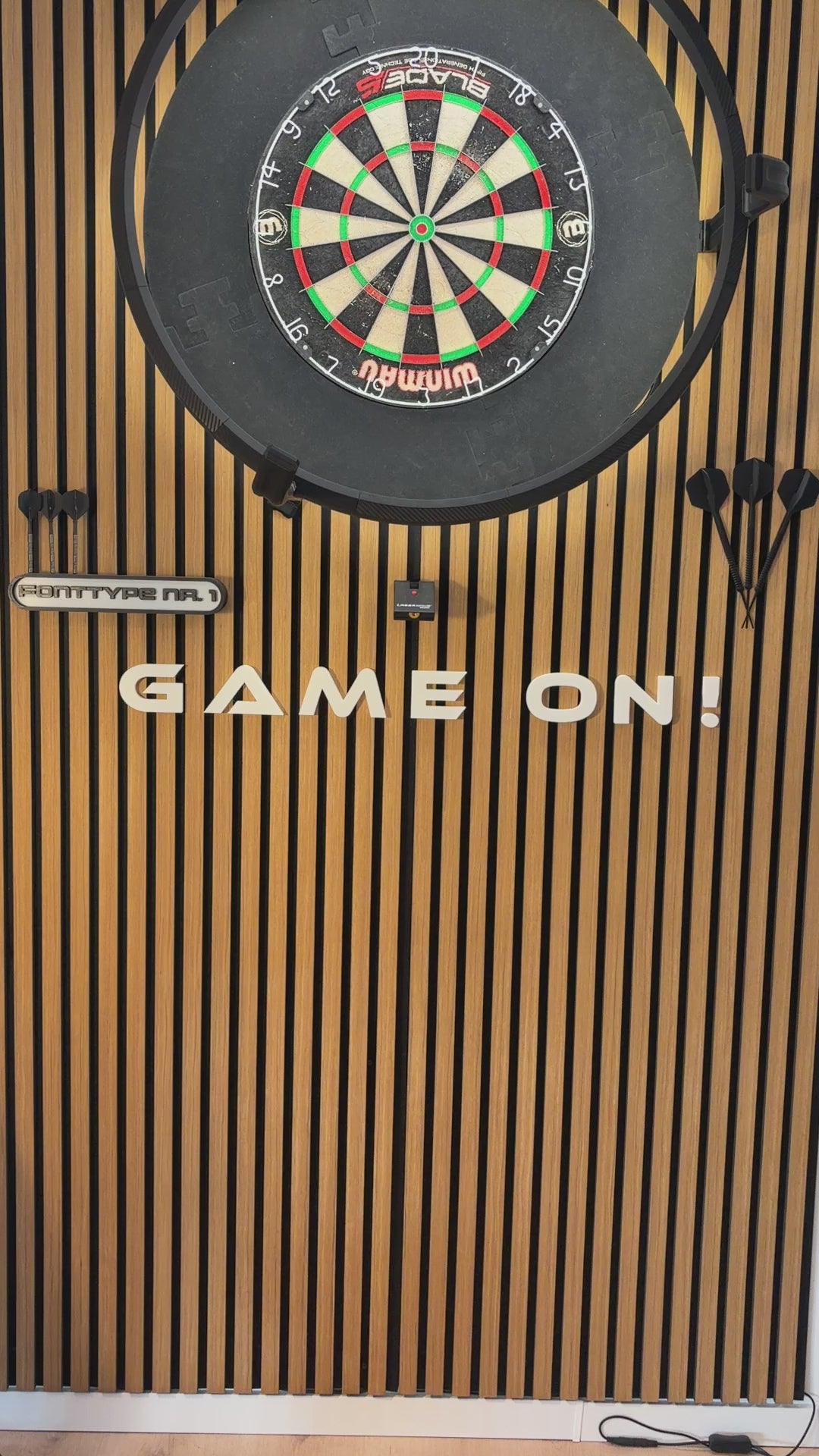 Game on! 3D Schriftzug – Wanddeko für dein Dartboard