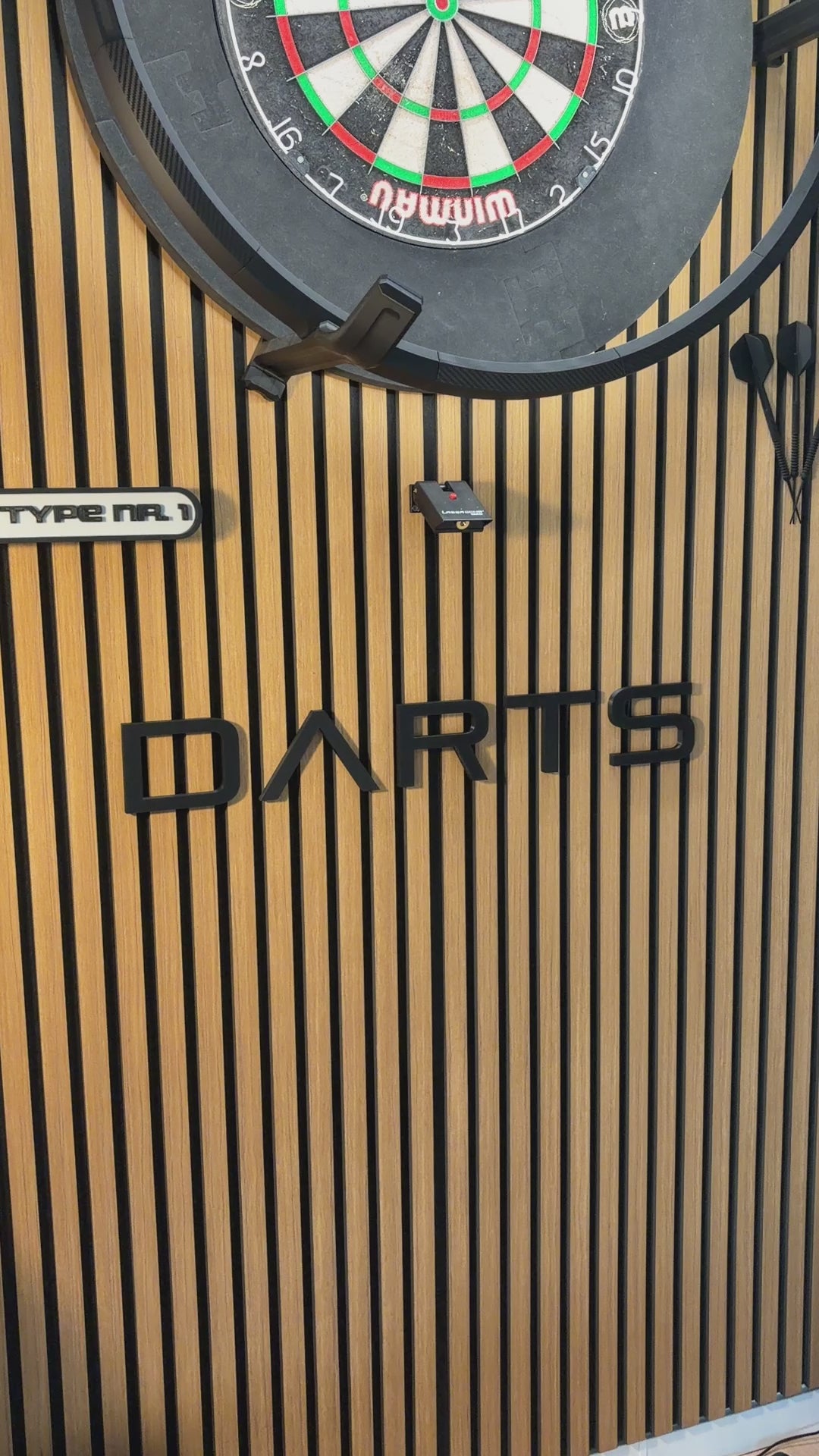DARTS 3D Schriftzug Pirulen Style – Personalisierte Wanddeko für dein Dartboard