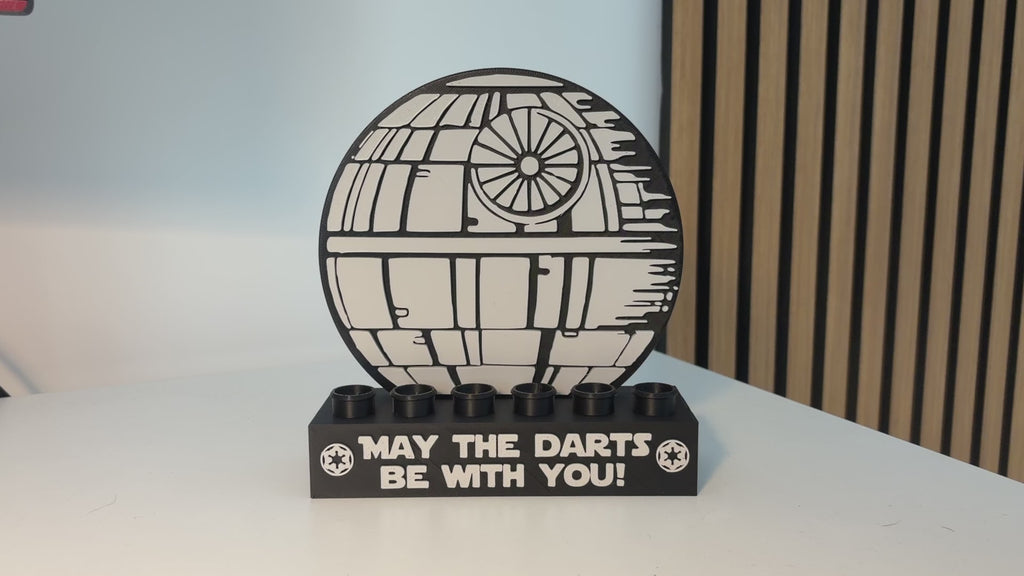 Todesstern Space Dartständer für 6 Darts – „May the Darts be with you“ – Dart Halter Geschenk für Dartspieler &  Fans