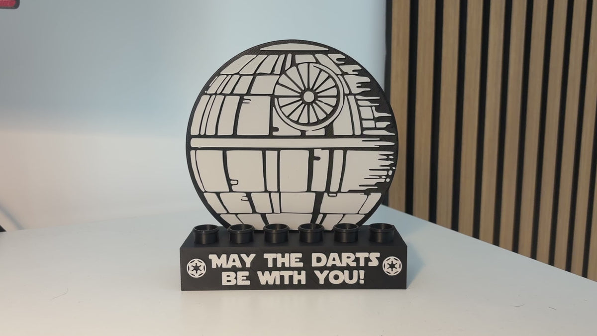 Todesstern Space Dartständer für 6 Darts – „May the Darts be with you“ – Dart Halter Geschenk für Dartspieler &  Fans